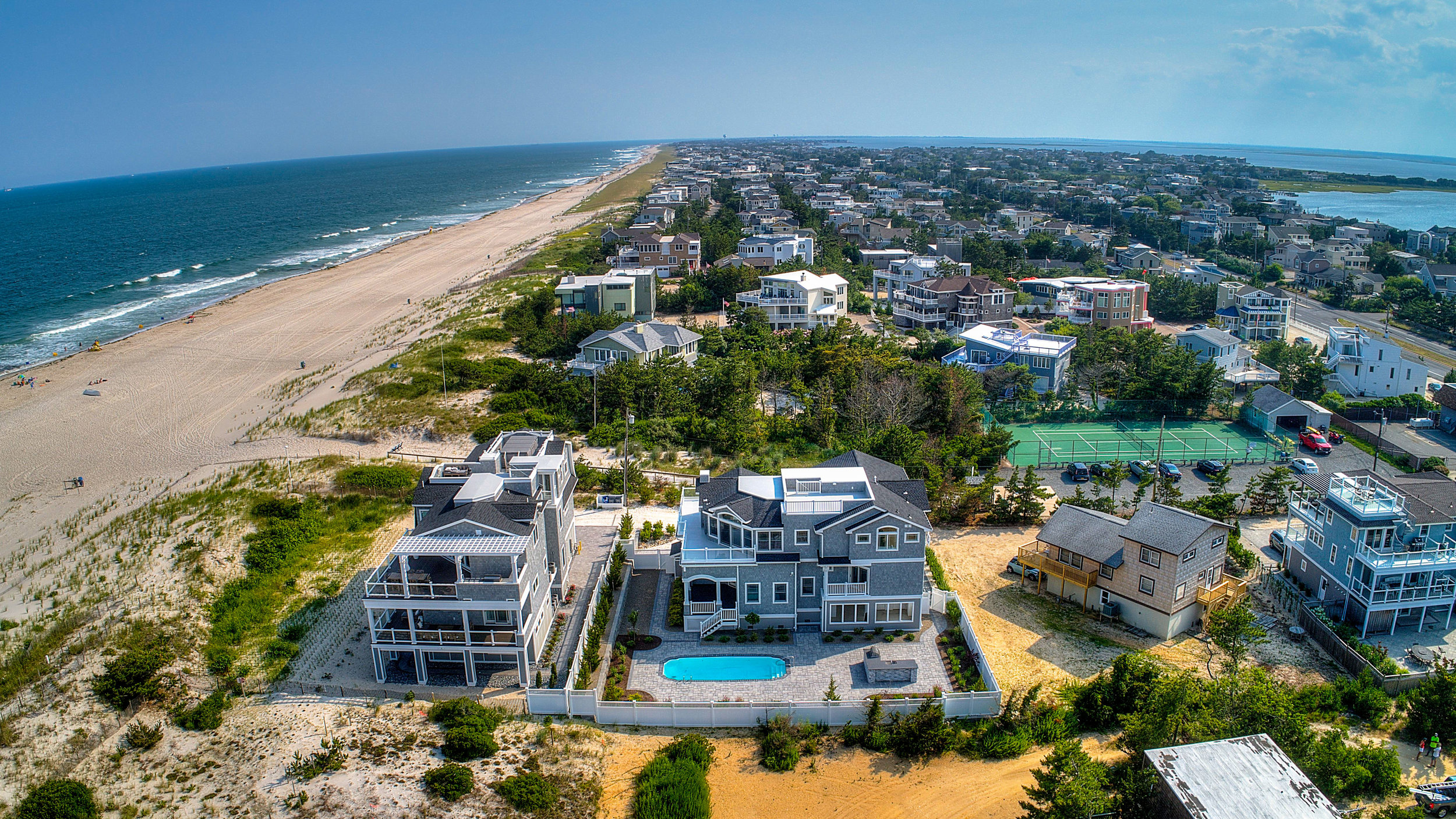 Long Beach Island Love Ladies New Jersey Drone Photo Pool Backyard ocean view