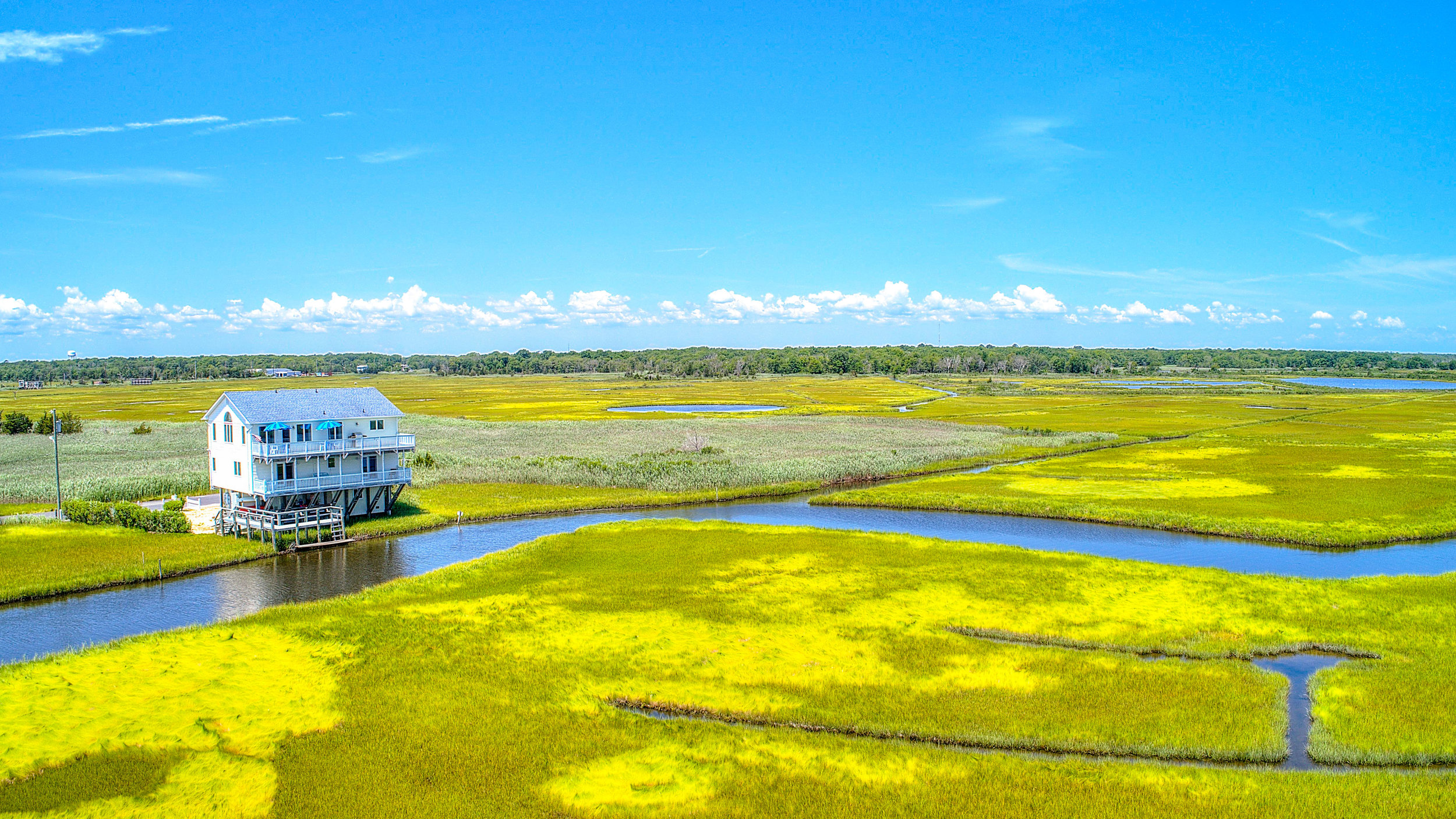 House on the water Manahawkin New Jersey Drone real estate photography