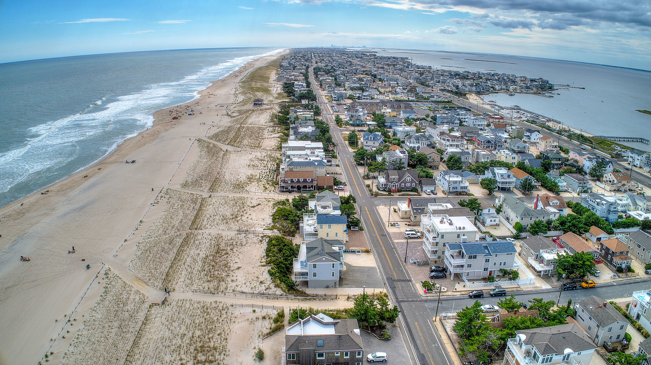 Drone ocean aerial view Long Beach Island New Jersey Photo
