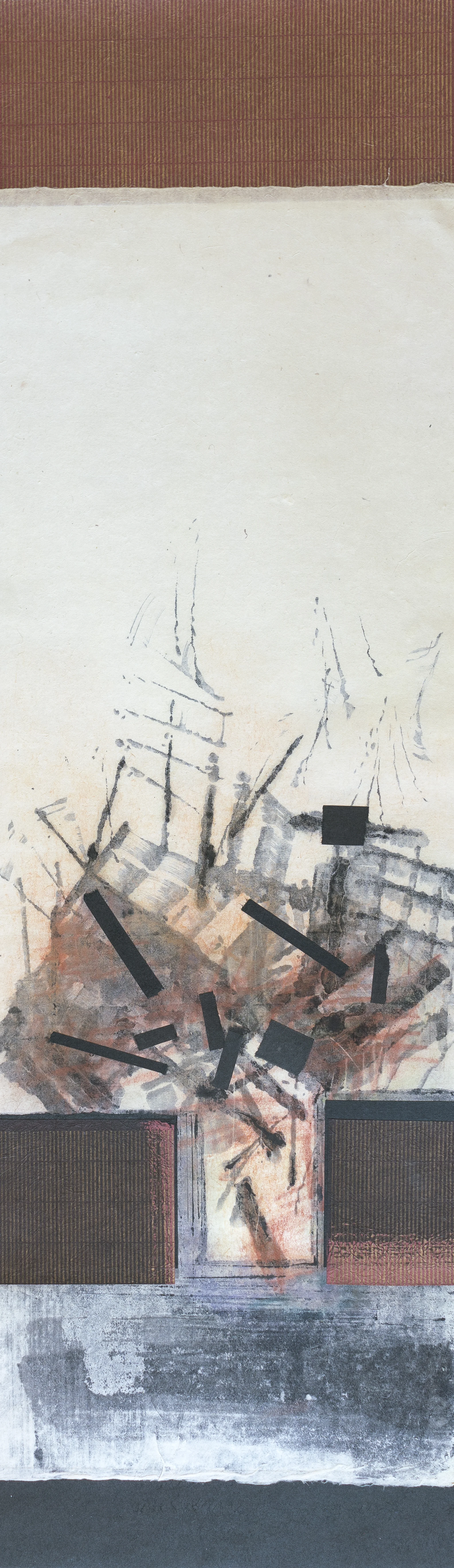 #17-01 pastel, ink on paper 45" x 13", 2017 SOLD