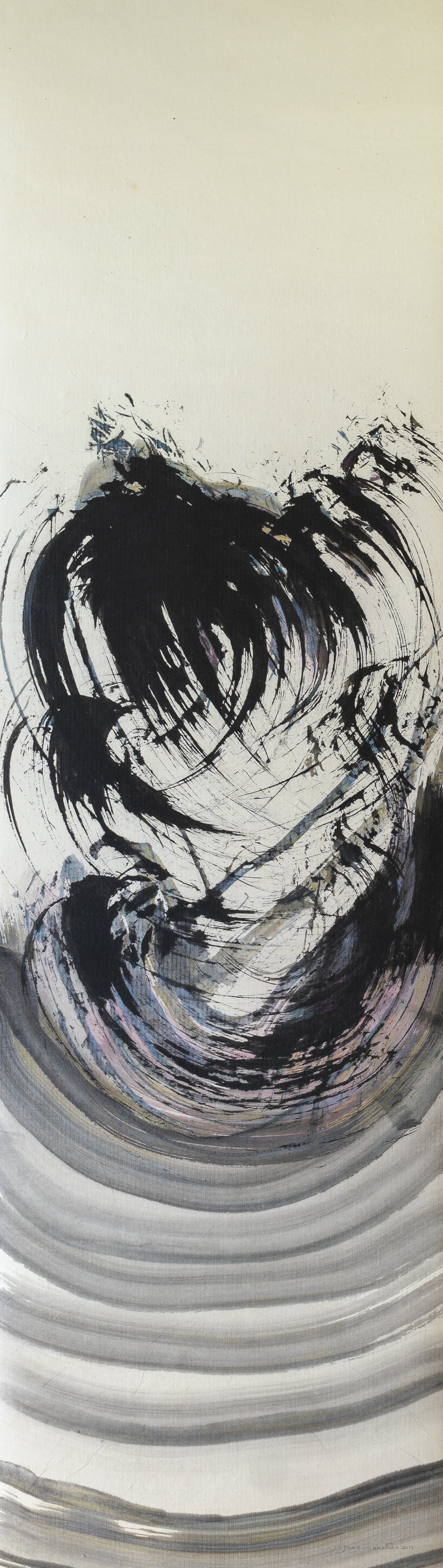 #18-10 ink, colored pencil on paper, 45"x12½" 2018