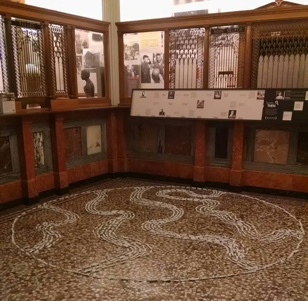 New installation @watkinsmuseum until 9 pm tonight. The mosaic floor is beautiful and so different. Thanks #watkinsmuseum for having the grips here.
#getagriplawrence 
#freestatefest 
#finalfriday