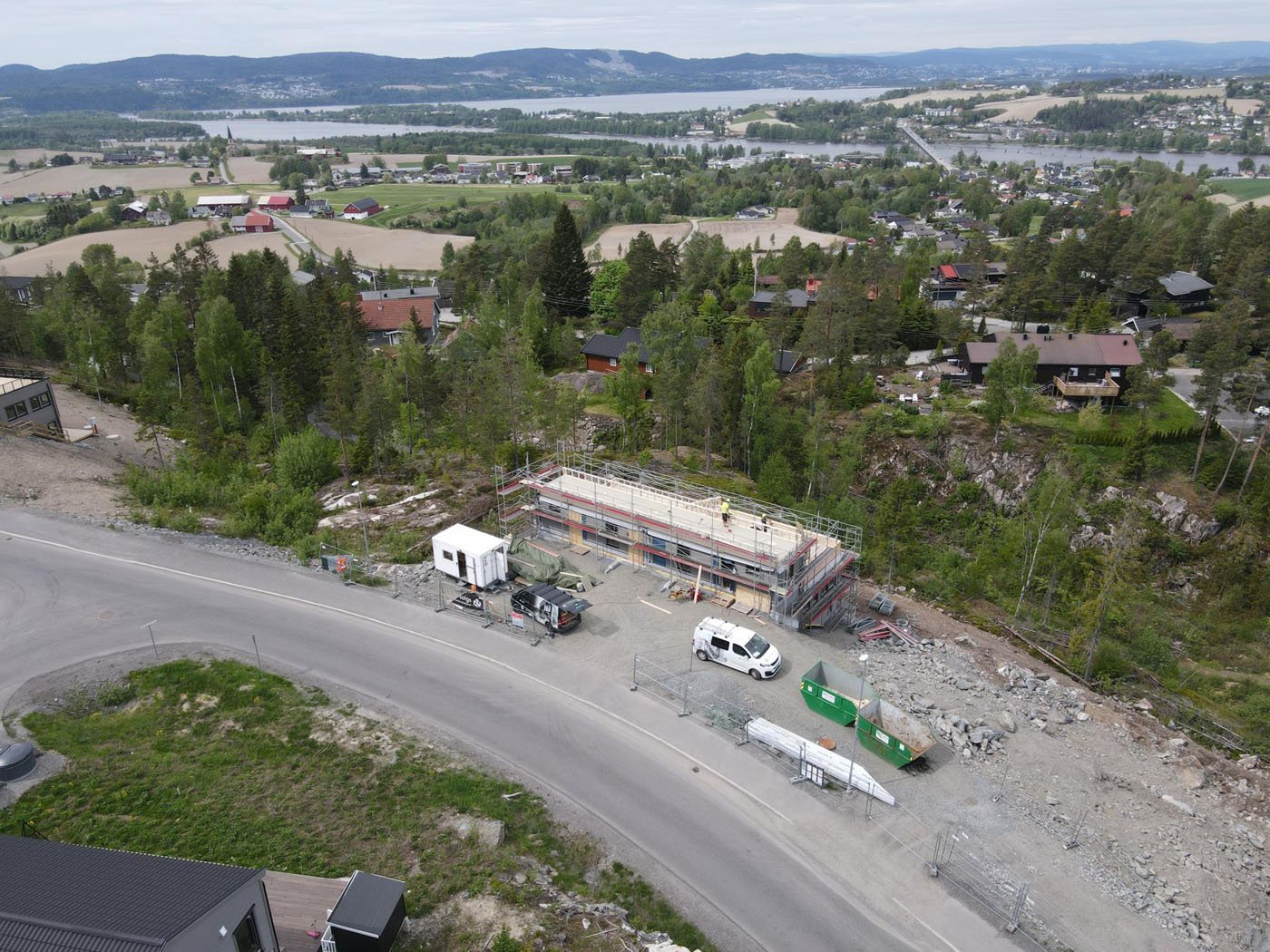 Bilde fra byggeplassen i mai 2023.