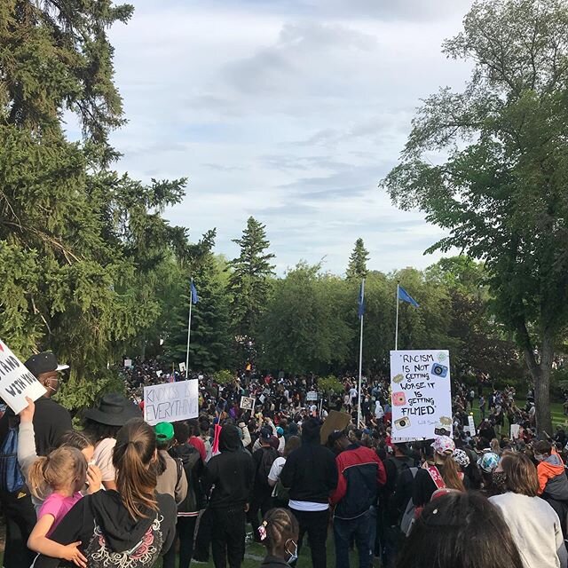 An end to racism  Is  moving in the right direction with 15,000 people attending. #blacklivesmatter #indiginouslivesmatter #yeg