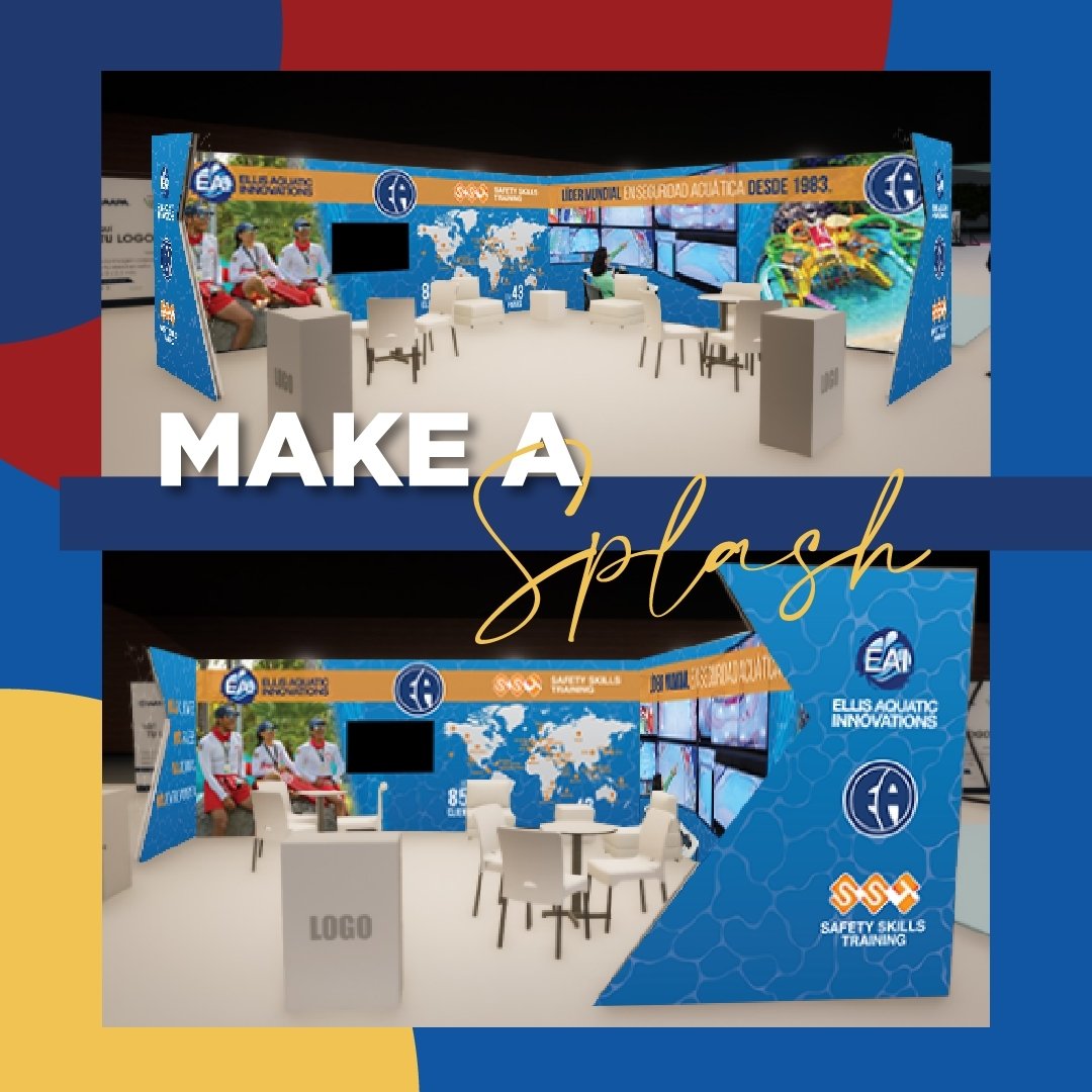 Why settle for boring tradeshow booths? Utilize great design to make a splash! 💦 Our @artisticamanda recently designed these branded 10' panels for a client at last month's IAAPA Summit 2024 + Latin American Amusement Expo in Medell&iacute;n, Colomb