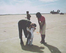 Me with my parents at another military homecoming.