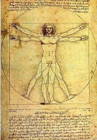 Image: Vitruvian Man from Leonardo da Vinci's Codex Leicester owned by Bill Gates