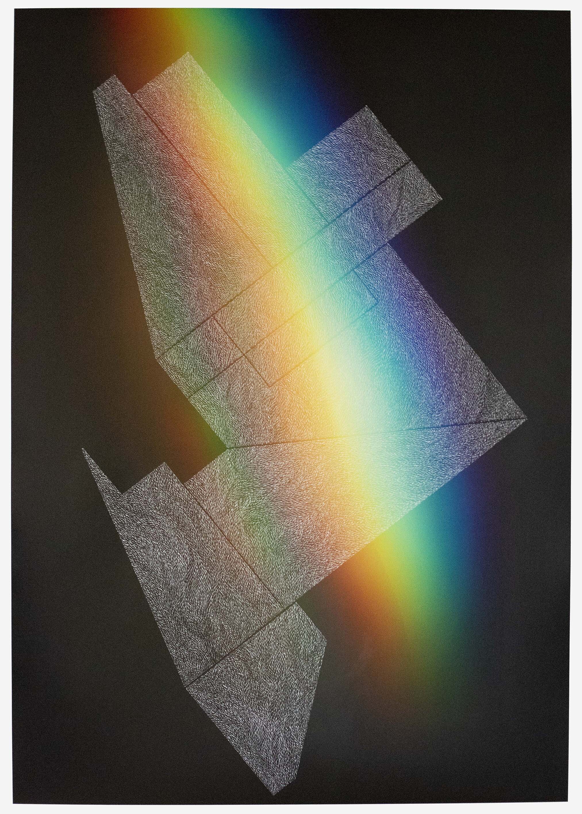  Dark Prism 58x40 Inches 2019 x-acto blade etching on hahnemuhle rag paper 