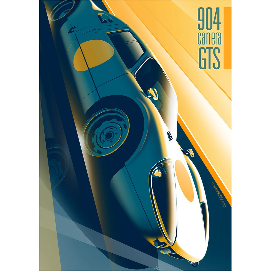 Porsche 904 - Large Horizontal Signed Print (Limited Edition: 50 prints)