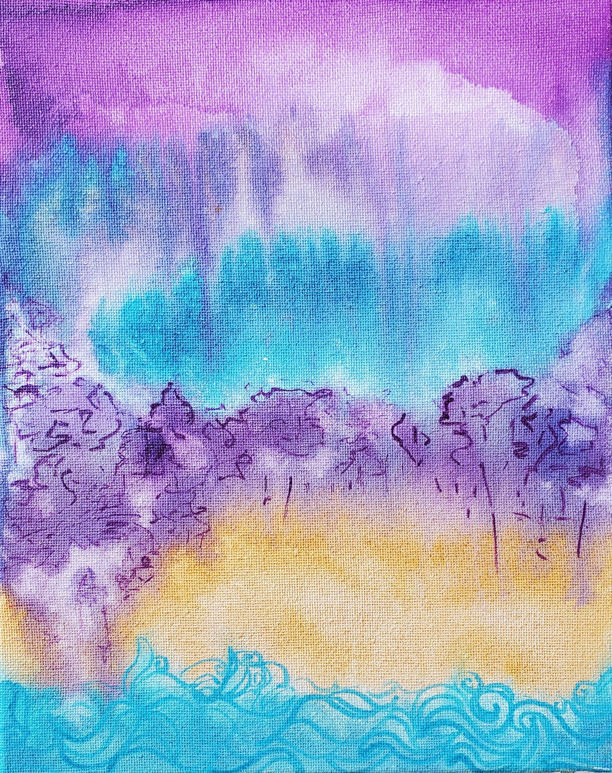  Skyfall 
 2026
 Acrylic on Canvas 8 x 10in.