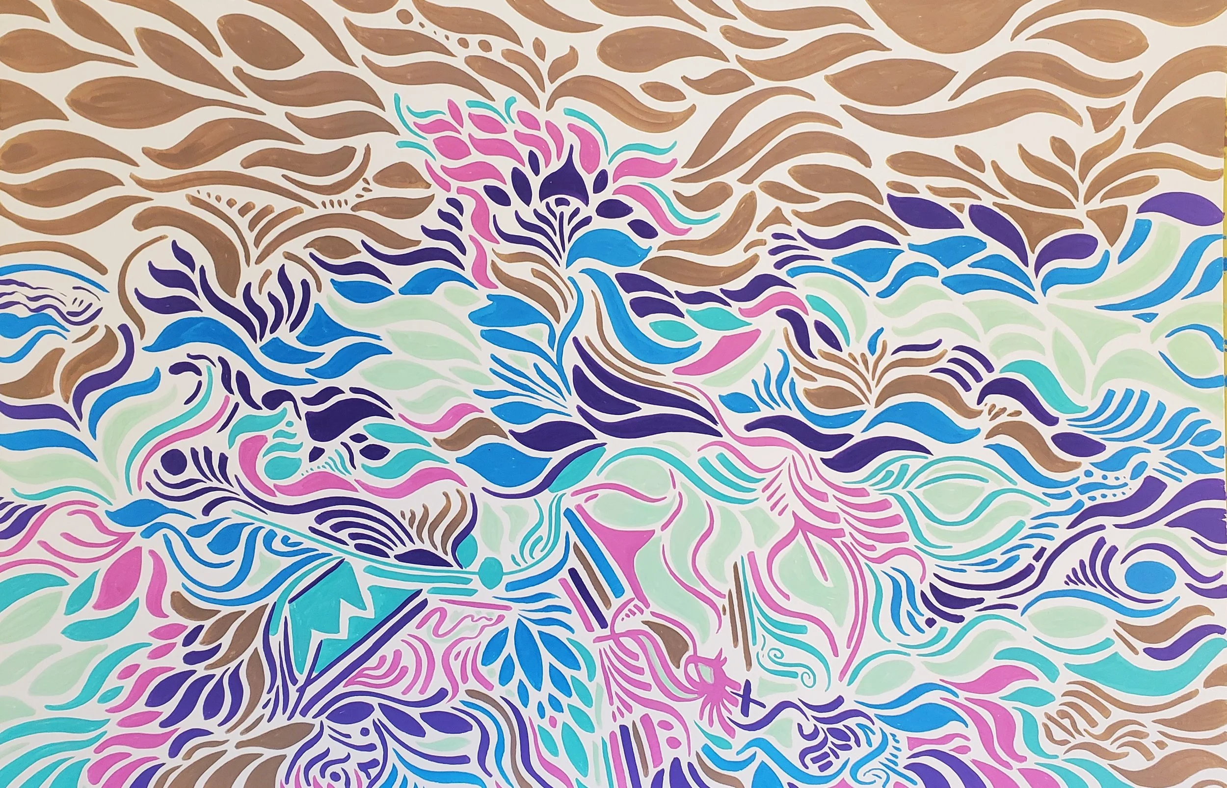  Beneath the Surface 
 2026
 Acrylic on Paper 11 x 18 in.