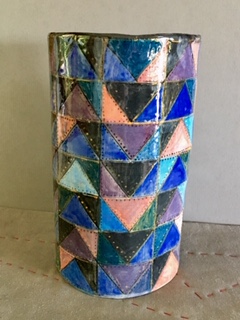 Quilted clay vessel