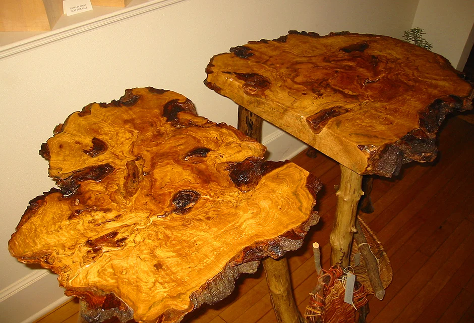 2-Piece Maple Burl High Table