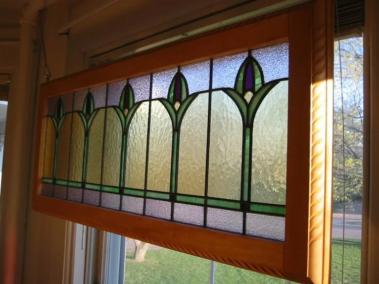 Art Deco Stained Glass Tulip Design, Peterson Home - Greenwood, WI