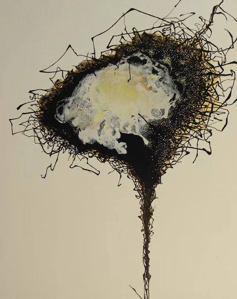 "Birdbrain", 60" x 48", a/c, 2014