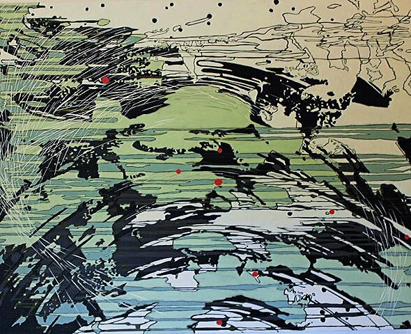 "Wetlands", 48" x 60", o/c, 2013