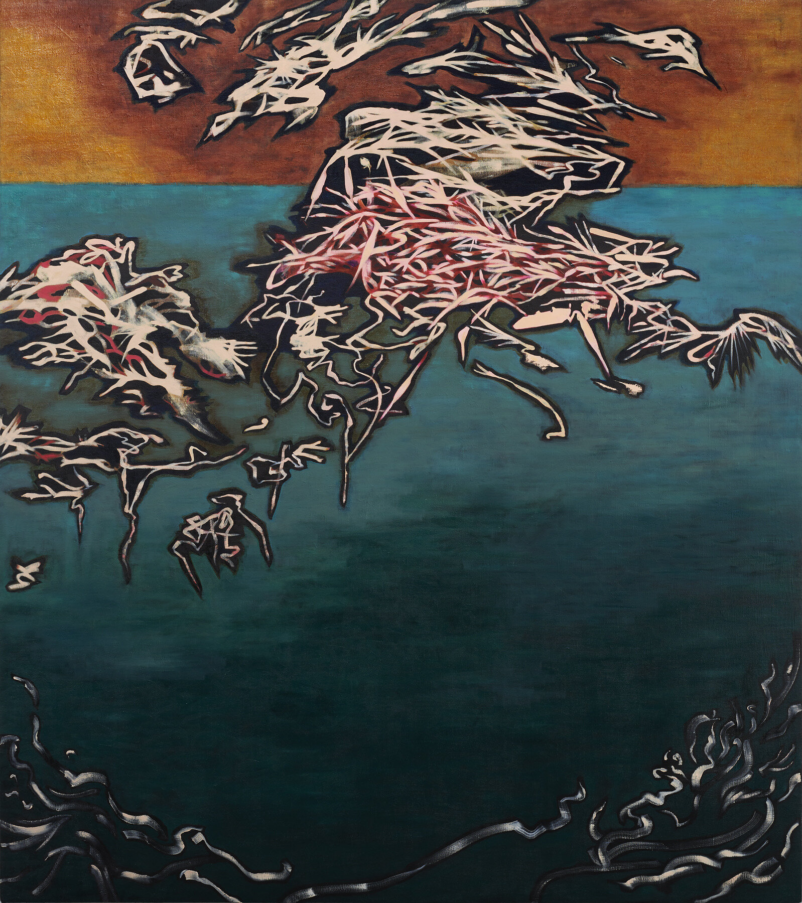 "Mania", 2020, 54" x 48", oil on linen on panel