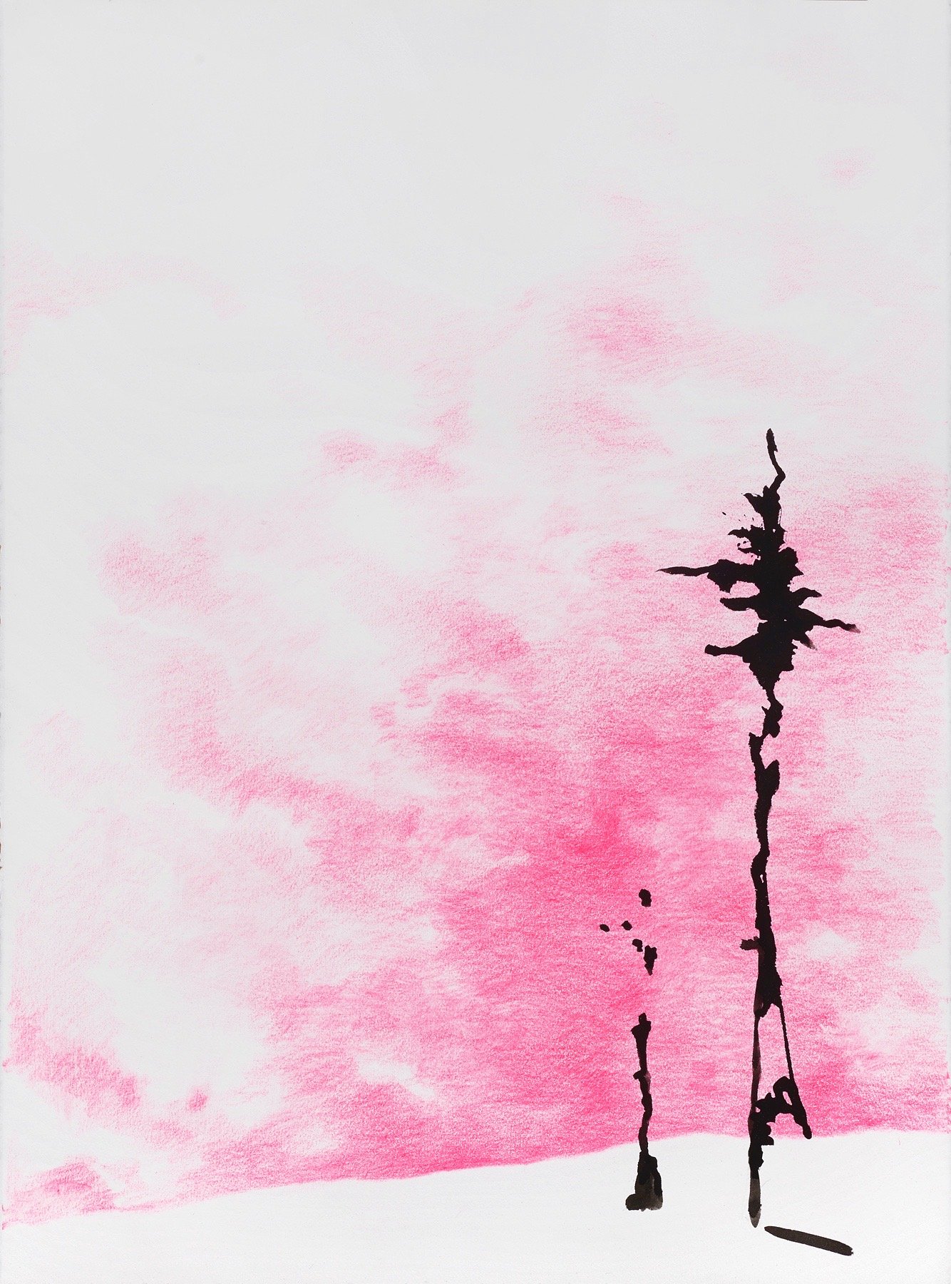 "Dawn Q", 2020, 30" x 22', colored pencil and ink on paper