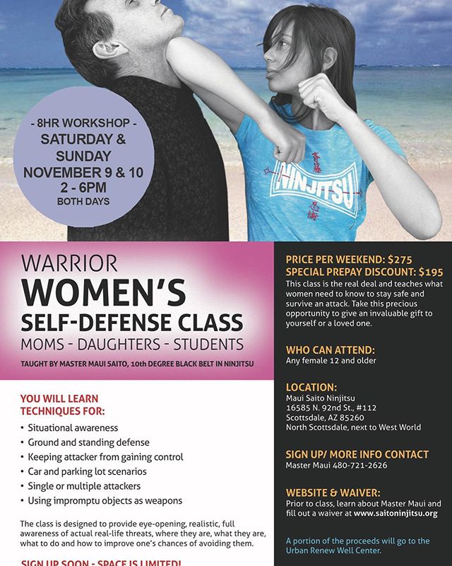 Last one of the year! Any woman or teen girl should learn #selfdefensetraining - we all need to be more aware of our surroundings and if threatened feel able to deal with it head on! 
Join us Sat/Sun 2-6pm.

#situationalawareness #womensselfdefense #