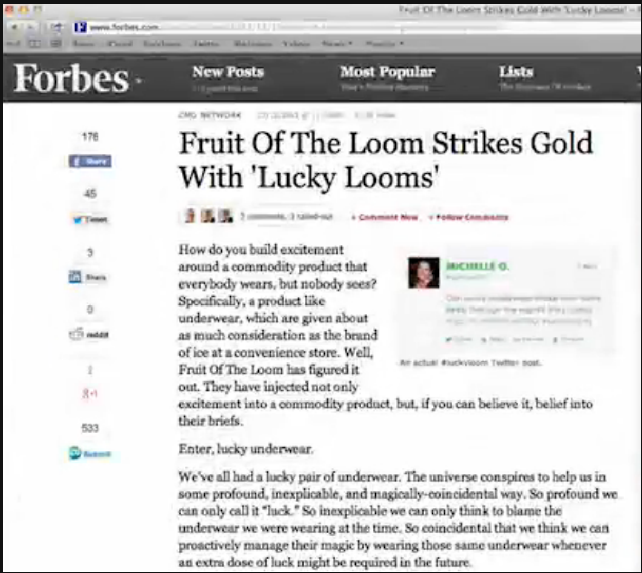 Lucky Looms in Forbes Magazine