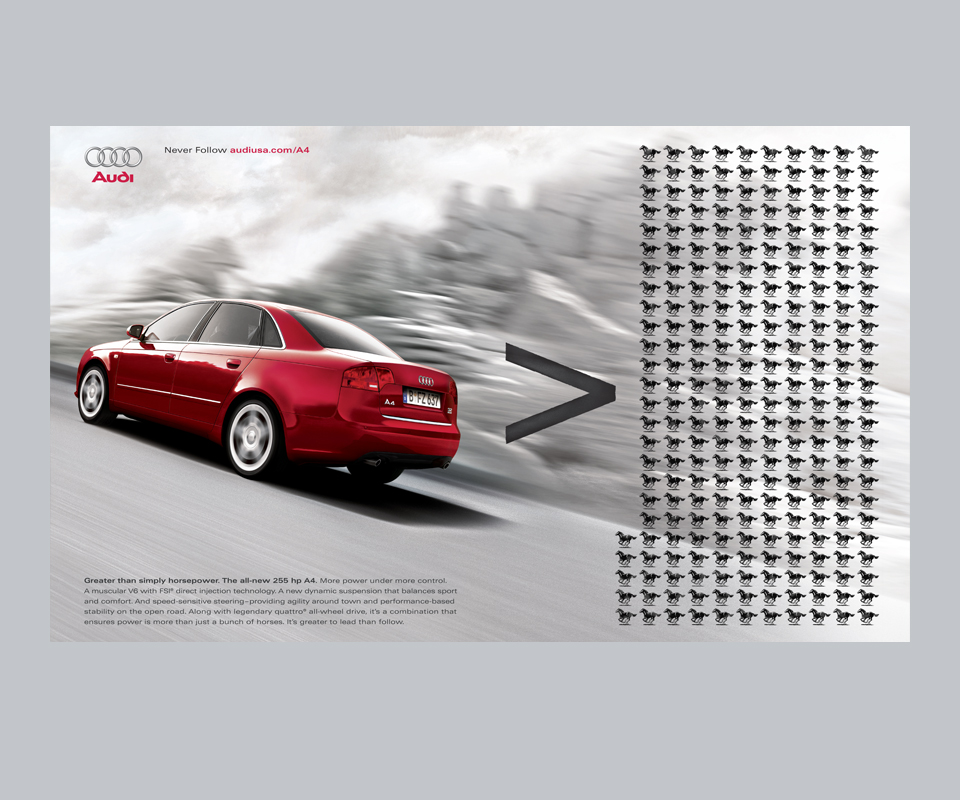 Audi - A4 Print - Horses