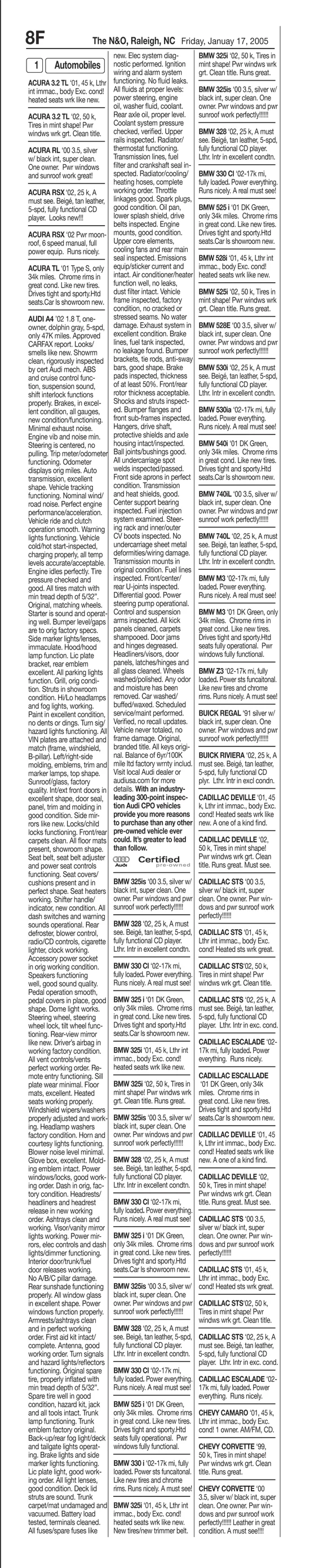 Audi - Pre-Owned Vehicle Print