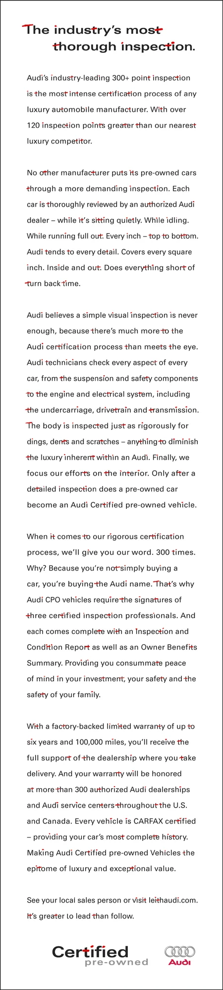 Audi - Pre-Owned Vehicle Print