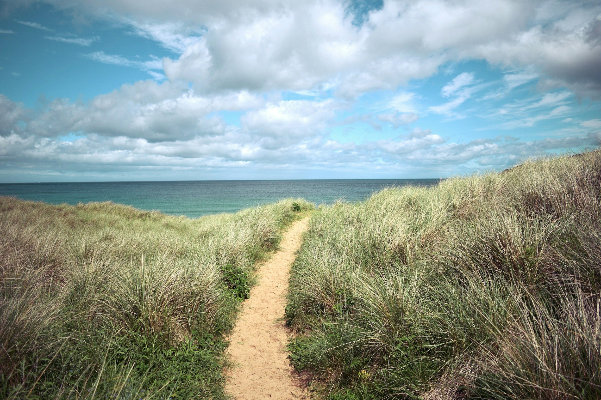 A gentle path leading to a beach