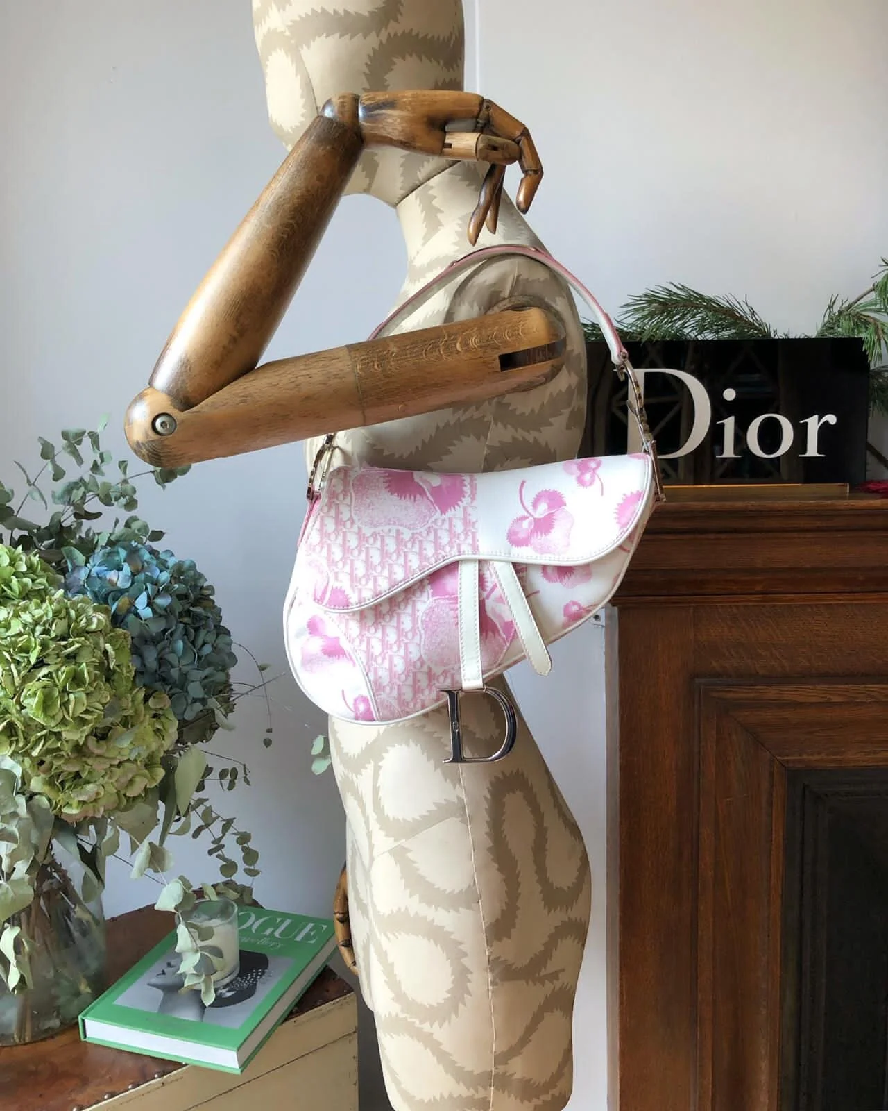 dior floral saddle bag