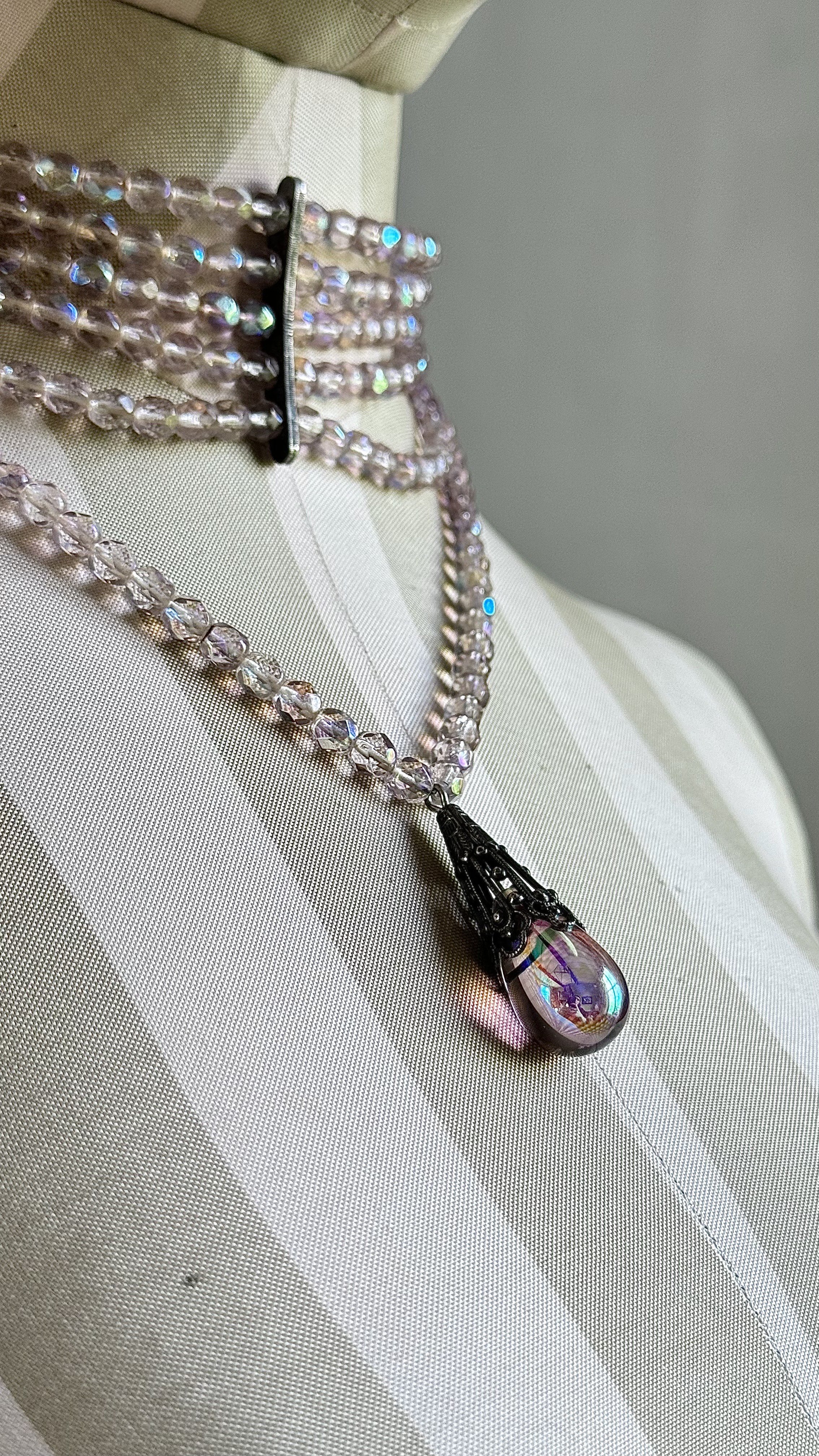 Christian Dior John Galliano faceted Borealis crystal Vintage Maasai Necklace (1998 Collection)