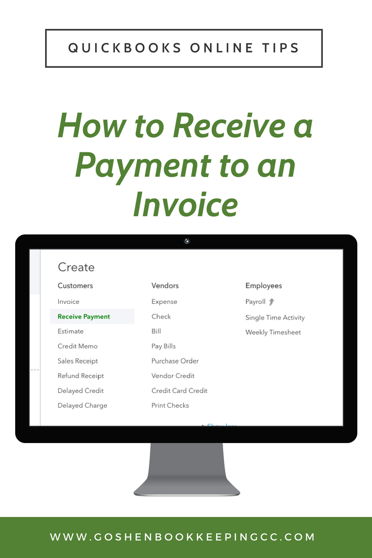 How to Receive an Invoice Payment in QuickBooks Online
