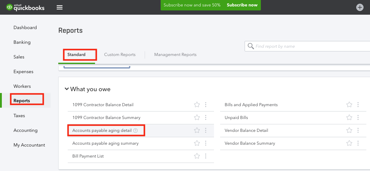 QuickBooks Online Standard Report What You Owe.png