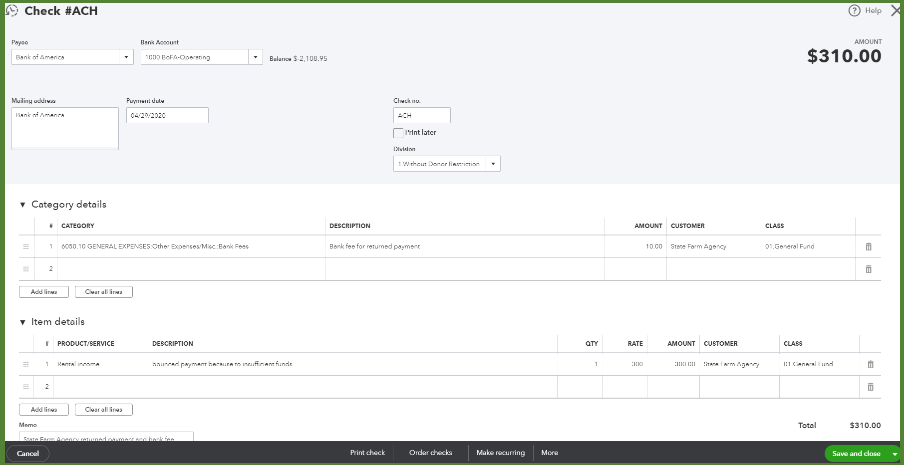 Record a Returned Customer's Sales Receipt Payment in QuickBooks Online