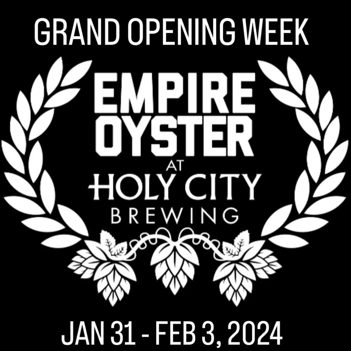 Logo Reveal! We&rsquo;re open &amp; crankin&rsquo; now ya&rsquo;ll. 

Come meet Master Shucker Connor White &amp; Chef Sandy Ochoa and experience Charleston&rsquo;s largest &amp; most diverse raw bar @holycitybrewing. 

Yes! Charleston&rsquo;s sweete