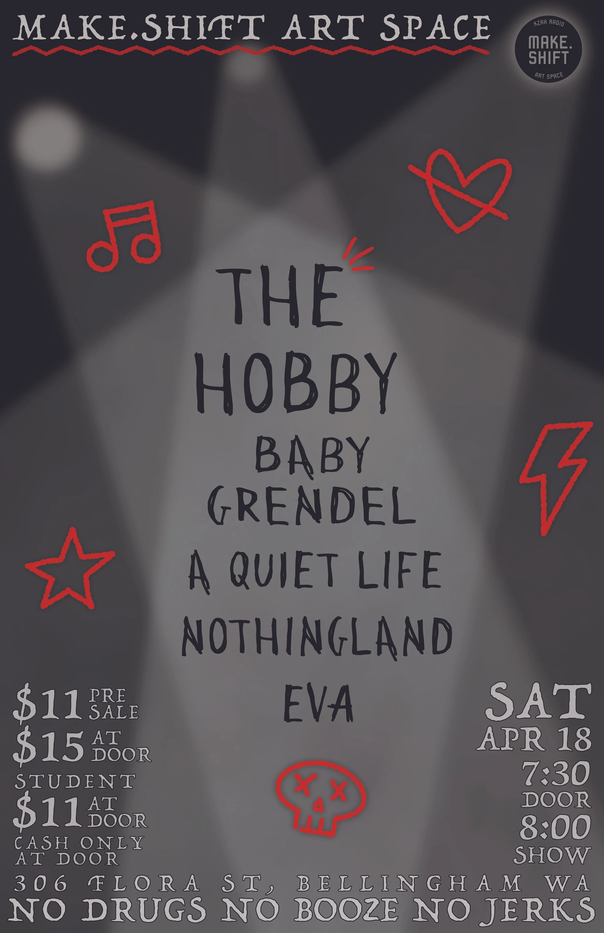 THE HOBBY // BABY GRENDEL (PDX) // IT'S A QUIET LIFE // NOTHINGLAND // EVA 