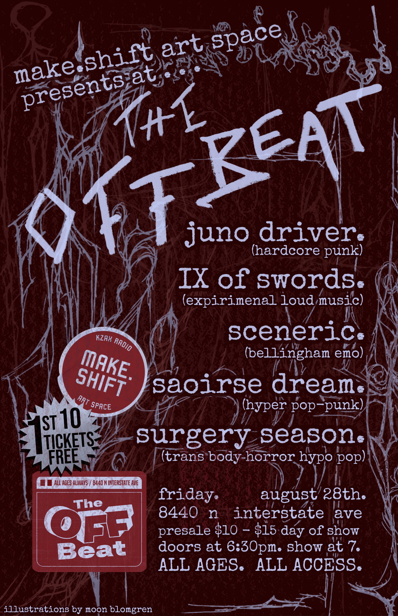MAKE.SHIFT PRESENTS IN PORTLAND AT THE OFF BEAT! 