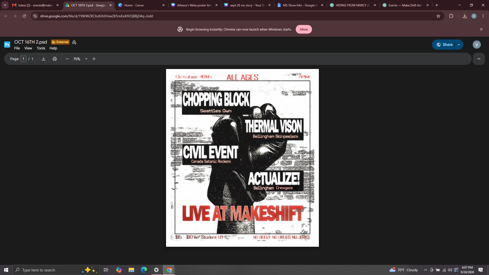 CHOPPING BLOCK // THERMAL VISION // CIVIL EVENT // ACTUALIZE!