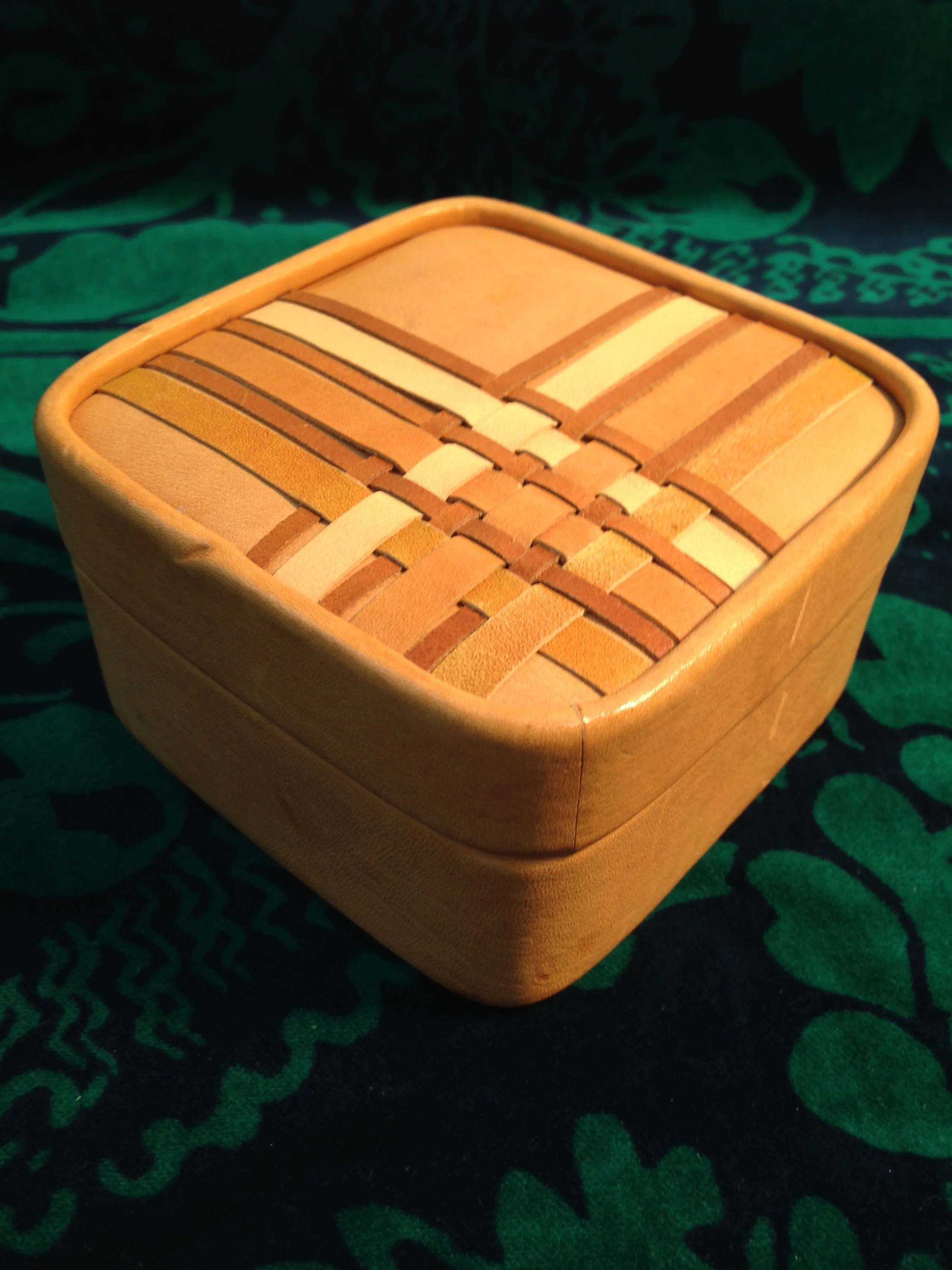 Handcrafted leather box from Latvia.