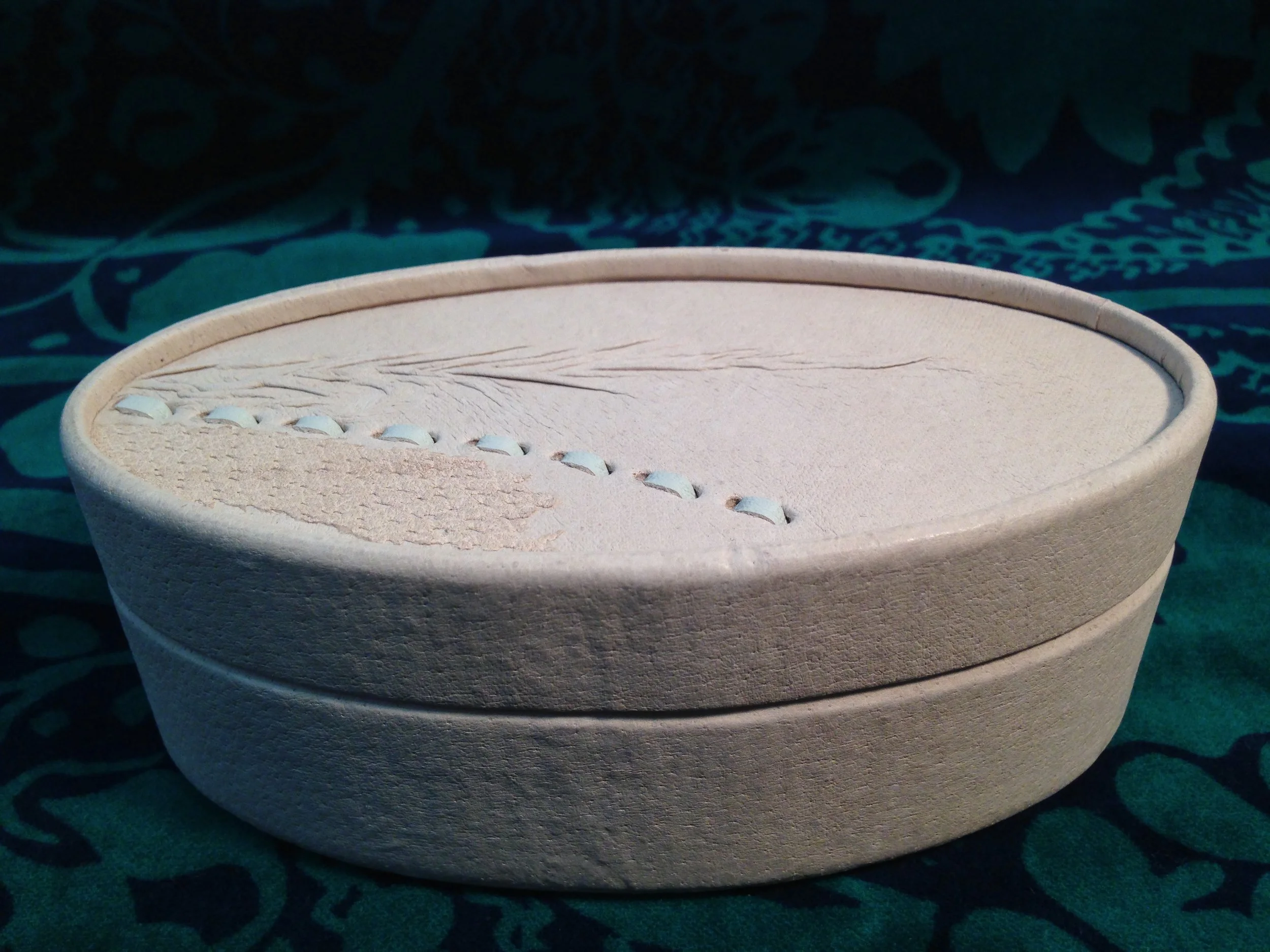 Handcrafted leather box from Latvia.