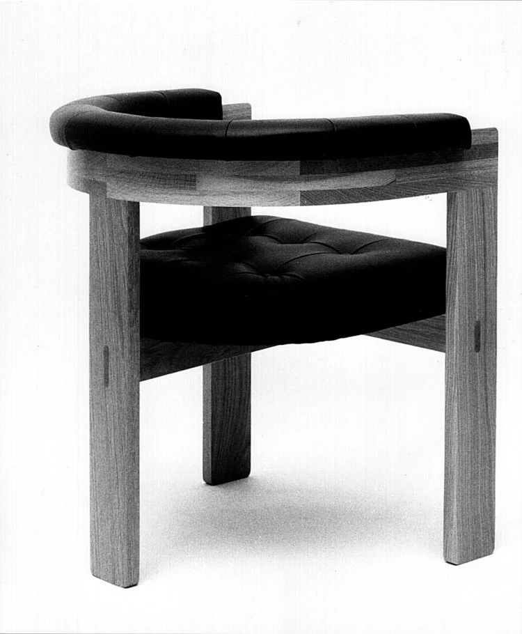 Janis Kravis designs a chair for the Three Small Rooms. 1964.
