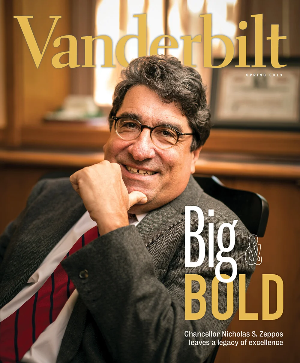 Cover design for Spring 2019 Vanderbilt Magazine