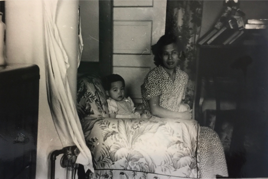 Cynthia Yee with her mother, May-Soon Gee Yee, 133 Hudson Street, 1950s. (photo courtesy of Cynthia Yee)
