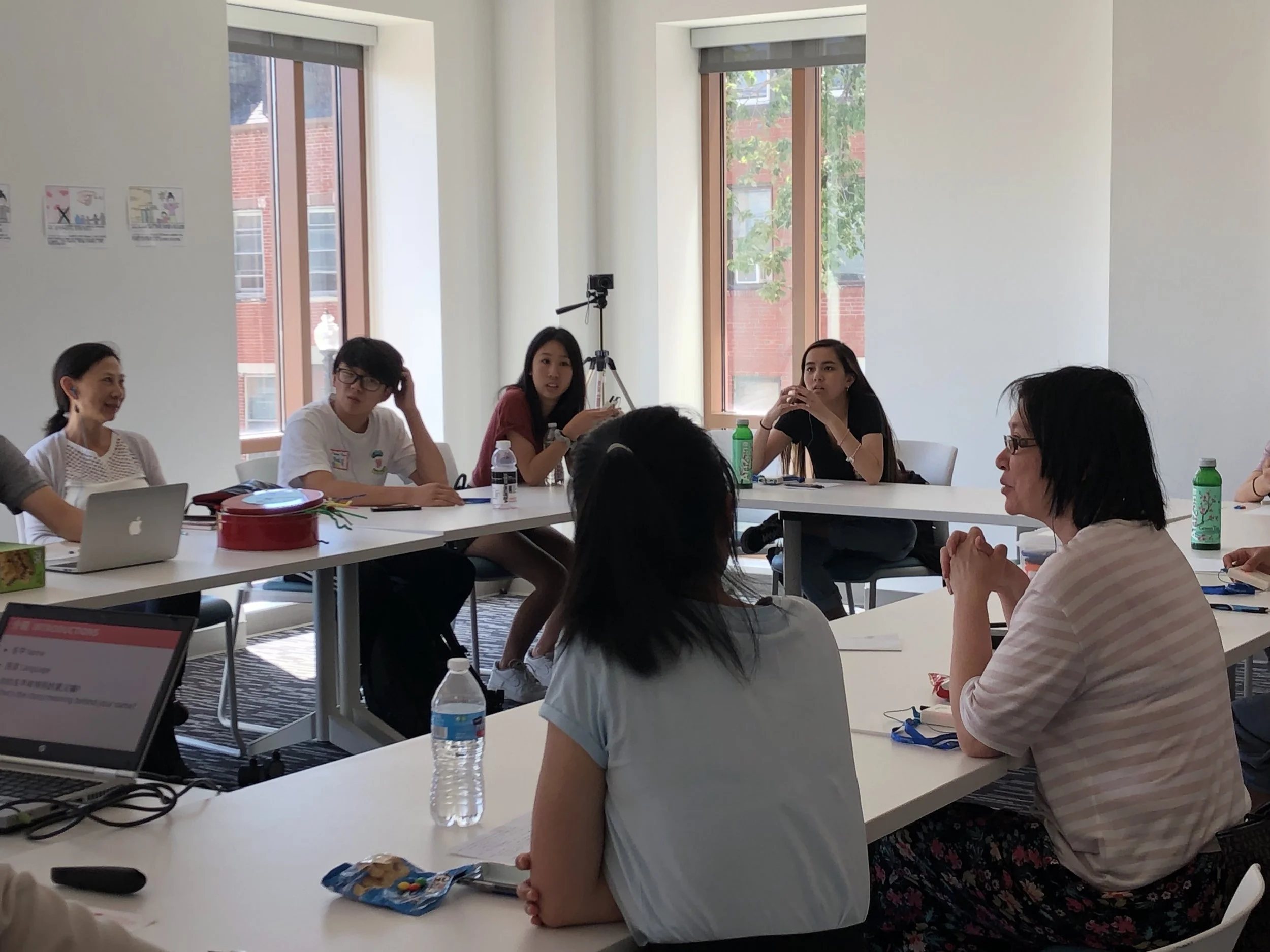 Yu-Wen (far left) at one of the weekly meetings with our Chinatown residents and youth