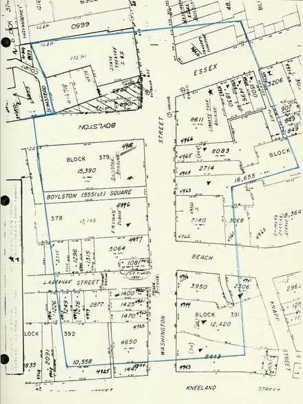 1974 zoning map of the Combat Zone, Boston Redevelopment Authority