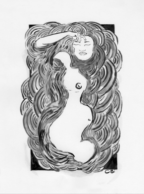 Pictured: Crystal Bi’s illustration from her instagram @crystalbi_bA person with long hair