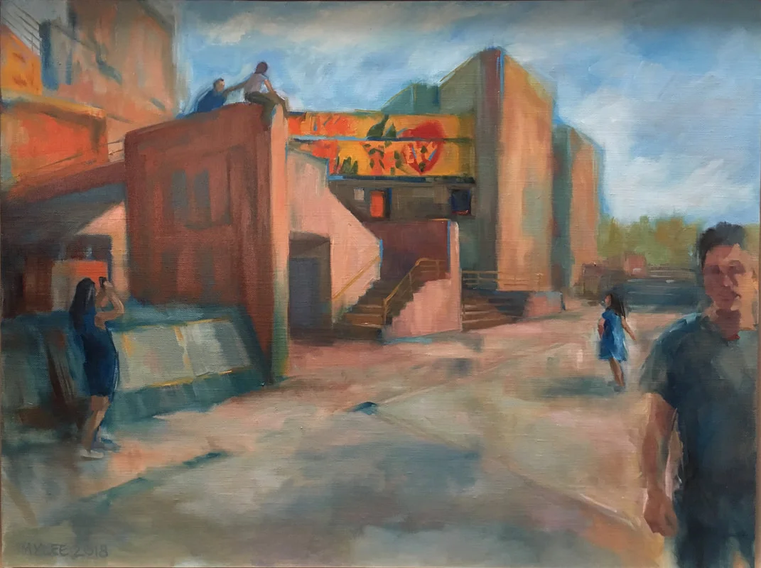 Painting of the Josiah Quincy School in Chinatown by Mary Lee