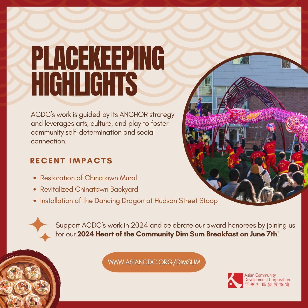 ✨ Happy AAPI Heritage Month! ⁠
⁠
❓Did you know ACDC&rsquo;s placekeeping programs have resulted in tangible public arts projects across Chinatown?⁠
⁠
Recent ACDC placekeeping projects: ⁠
- Restoration of Chinatown Mural, &ldquo;Tied Together by a Tho