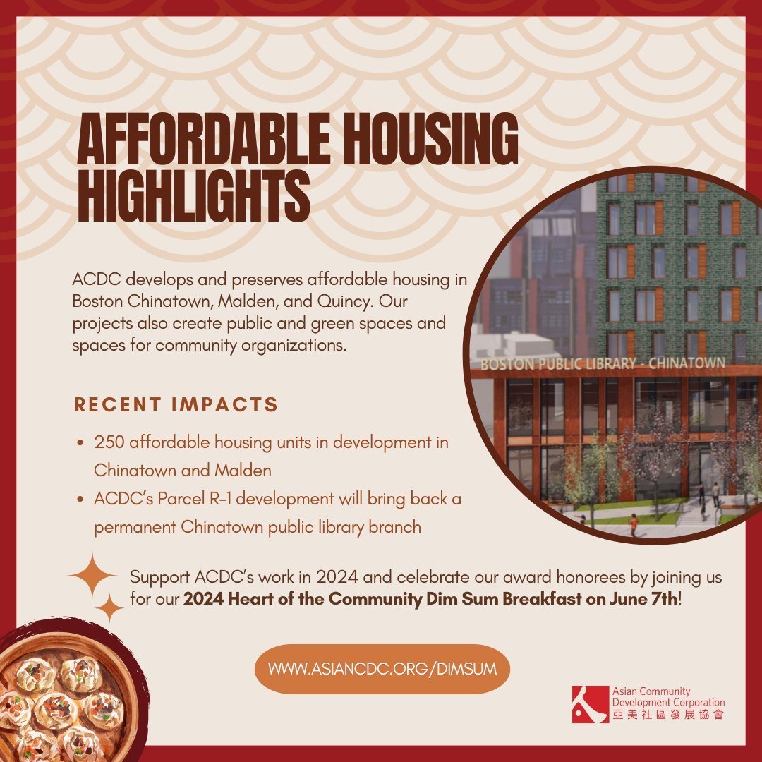 ✨ Happy AAPI Heritage Month! ⁠
⁠
❓Did you know ACDC continues to be a leader in developing affordable housing across Chinatown and Malden?⁠
⁠
Recent ACDC housing updates:⁠
- 250 affordable housing units in development in Chinatown and Malden⁠
- ACDC&