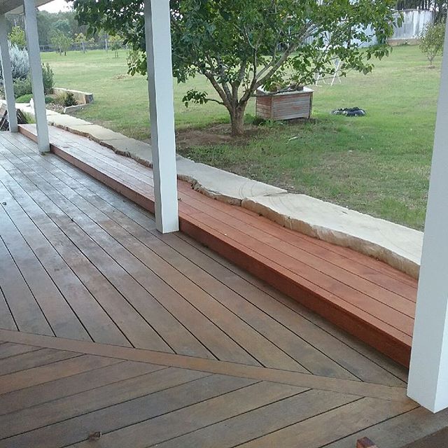 New stone and merbau step at our Lovedale project