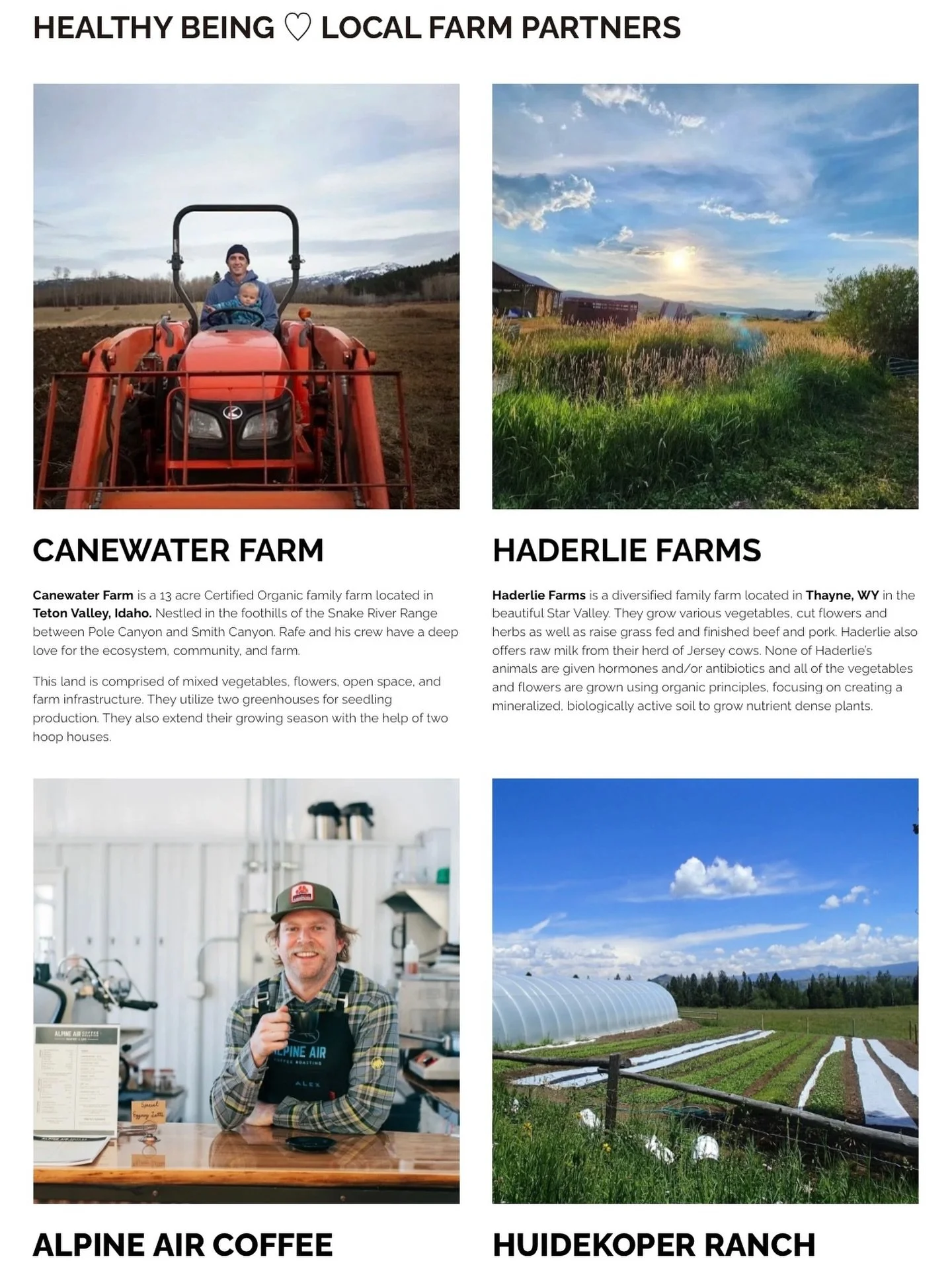 Supporting local matters to us and it always will. When you support Healthy Being Cafe &amp; Juicery, you support local farmers too 💚👩🏼&zwj;🌾

Visit our refreshed website to learn more about our local partnerships, browse our menu, and read our i